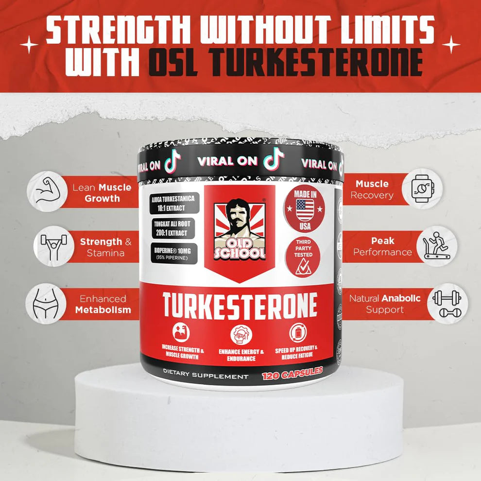 Suplemento de testosterona para hombres – Turkesterona 1500 mg de potencia máxima con Tongkat Ali y BioPerine® + Músculo, recuperación y resistencia 🍆 – 120 cápsulas