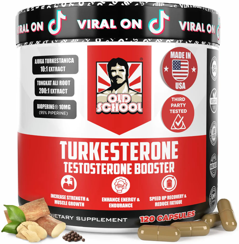 Suplemento de testosterona para hombres – Turkesterona 1500 mg de potencia máxima con Tongkat Ali y BioPerine® + Músculo, recuperación y resistencia 🍆 – 120 cápsulas
